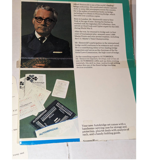 Vintage 1969 Advanced Autobridge Playing Board Set Alfred P. Sheinwold PB - Picture 6 of 15